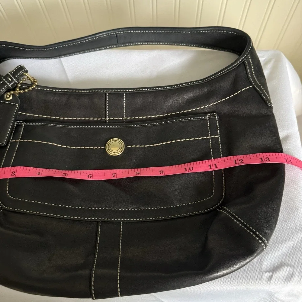 COACH Ergo Black Leather Crescent Shoulder Bag Purse Handbag Y2K